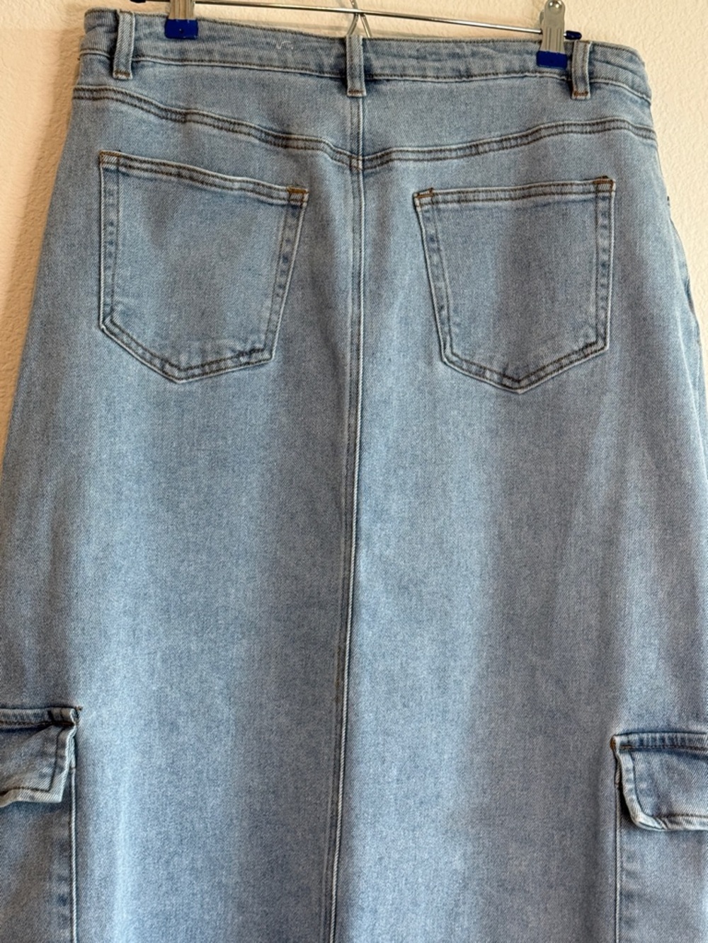 🩵Tinseltown Blue Denim Cargo 🩵Maxi Skirt 15 Y2K Streetwear Long Skirt - Picture 5 of 11